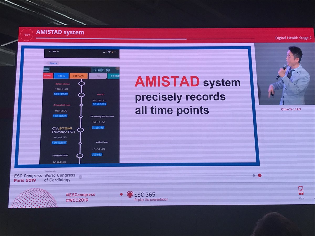 crisan_simina's tweet photo. #DigitalHealth AMISTAD system may be an useful tool in improving reperfusion time in STEMI patients, a presentation by Dr. Liao.
#ESCcongress #ESCDigital @escardio https://t.co/fK008O8xJf