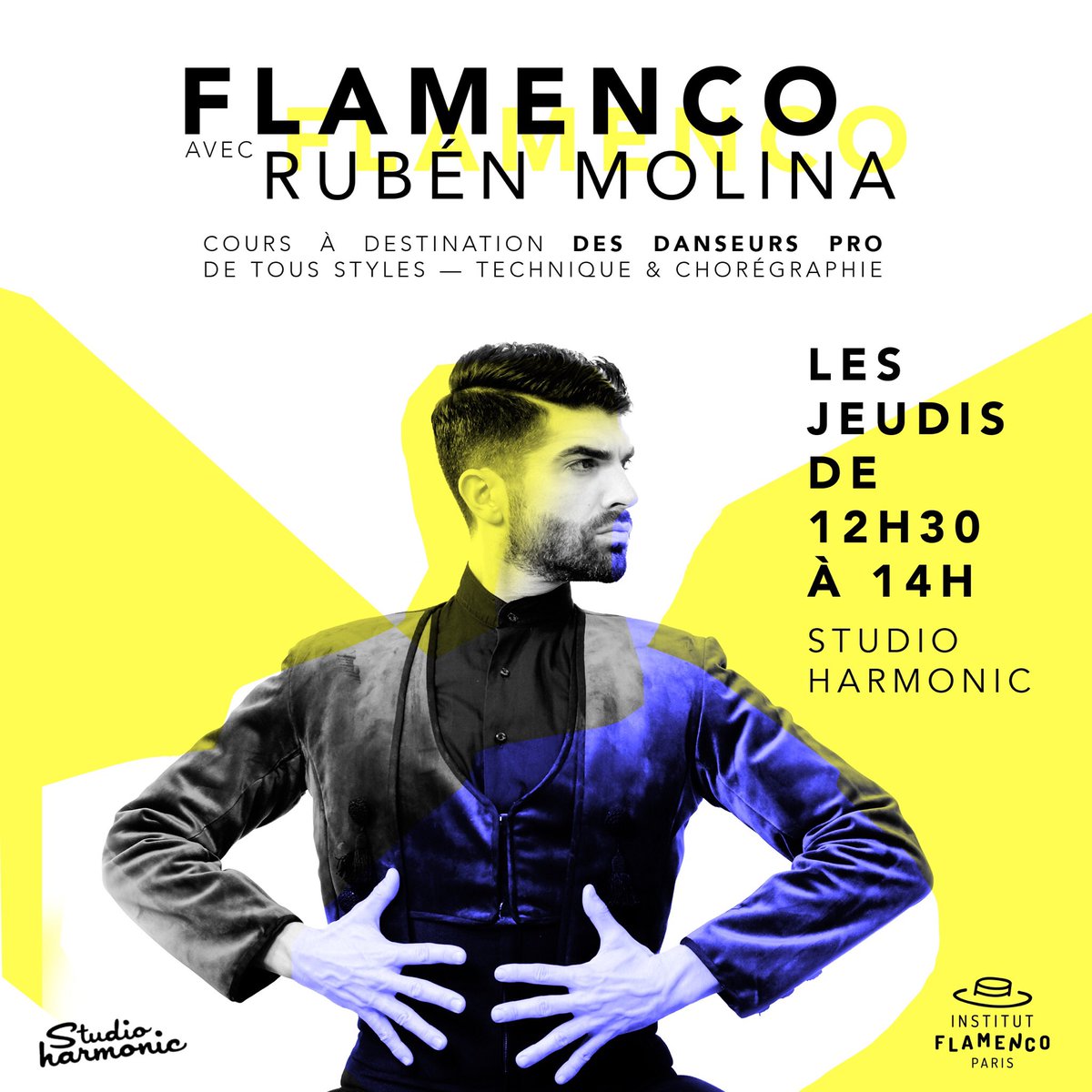 iflamencoparis's tweet photo. J-4 💃🏾F L A M E N C O
Au @studio_harmonic
Avec @molinaofficiel
Pour le débutants/ grands-débutants / professionnels de la danse (d’autres styles) !
#flamencoparis #flamenco #institutflamencoparis #ifparis #rubenmolina #coursdedanse #coursdanseflamenco #studioharmonic #Paris https://t.co/8fw6t5vrcO
