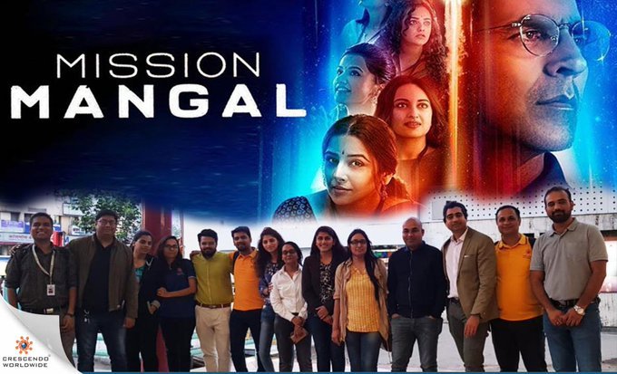 Crescendo Worldwide Team enjoying Movie Mission Mangal.
#crescendoworldwide #teamwork #teamcoordination #officeculture