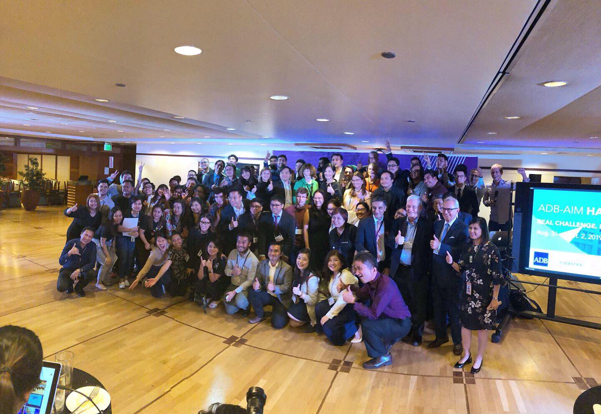 ADB_HQ's tweet image. Congratulations to the winners of the 2nd ADB-AIM Hackathon!

Digital Payments: 
FlexM 🇸🇬 
Future-Proofing for the Water Crisis: Agua Wireless Systems 🇮🇳
Digital Skills for Today’s Workforce: Gnowbe 🇸🇬and Eskwelabs 🇵🇭 

See you at the next hackathon! 
#ADBhackathon #Hack4Dev