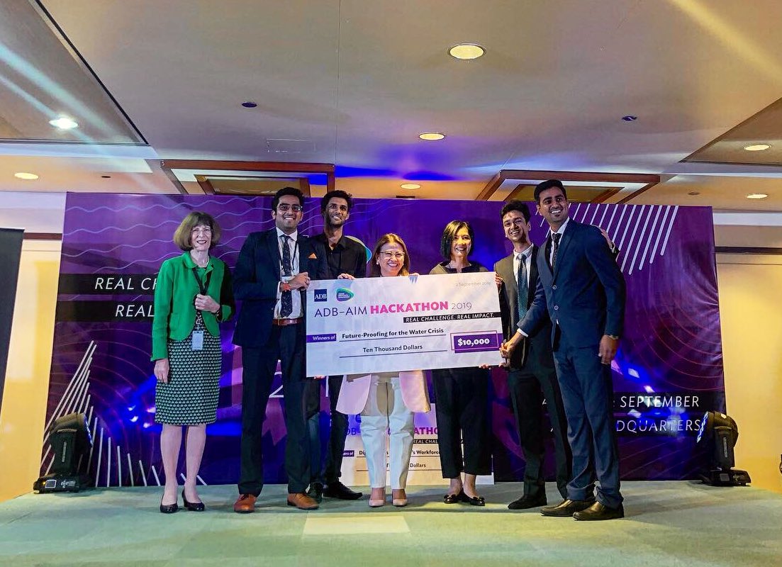 ADB_HQ's tweet image. Congratulations to the winners of the 2nd ADB-AIM Hackathon!

Digital Payments: 
FlexM 🇸🇬 
Future-Proofing for the Water Crisis: Agua Wireless Systems 🇮🇳
Digital Skills for Today’s Workforce: Gnowbe 🇸🇬and Eskwelabs 🇵🇭 

See you at the next hackathon! 
#ADBhackathon #Hack4Dev