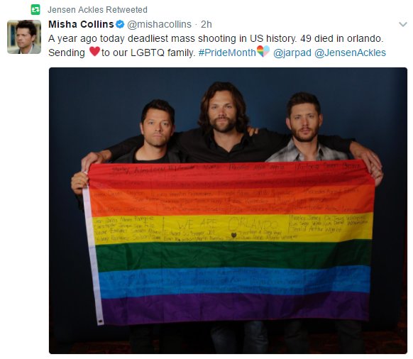 He's always been supportive of us queer people, he always smiles the biggest, brightest when we come to him with our flags. He's proud of us. He loves us.