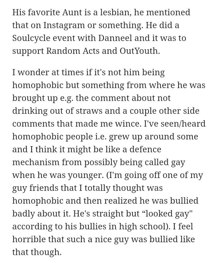 I think there's a reason behind some of his actions that had caused some queer fans to get upset. He's so much like Dean you have no idea...