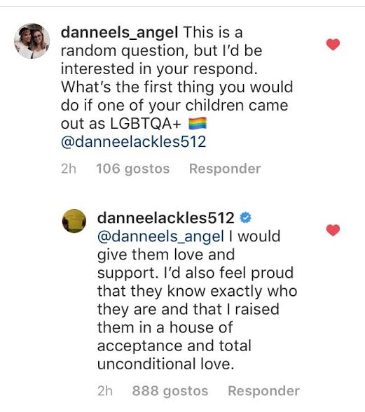 Hell everything aside if Jensen HAD been a homophobe Danneel wouldn't even look at him in the face twice.