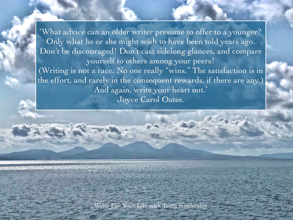 taniakindersley's tweet photo. Today's writing quote.
#WriteForYourLife #JoyceCarolOates #beautifuladvice https://t.co/u23HTMBfs0