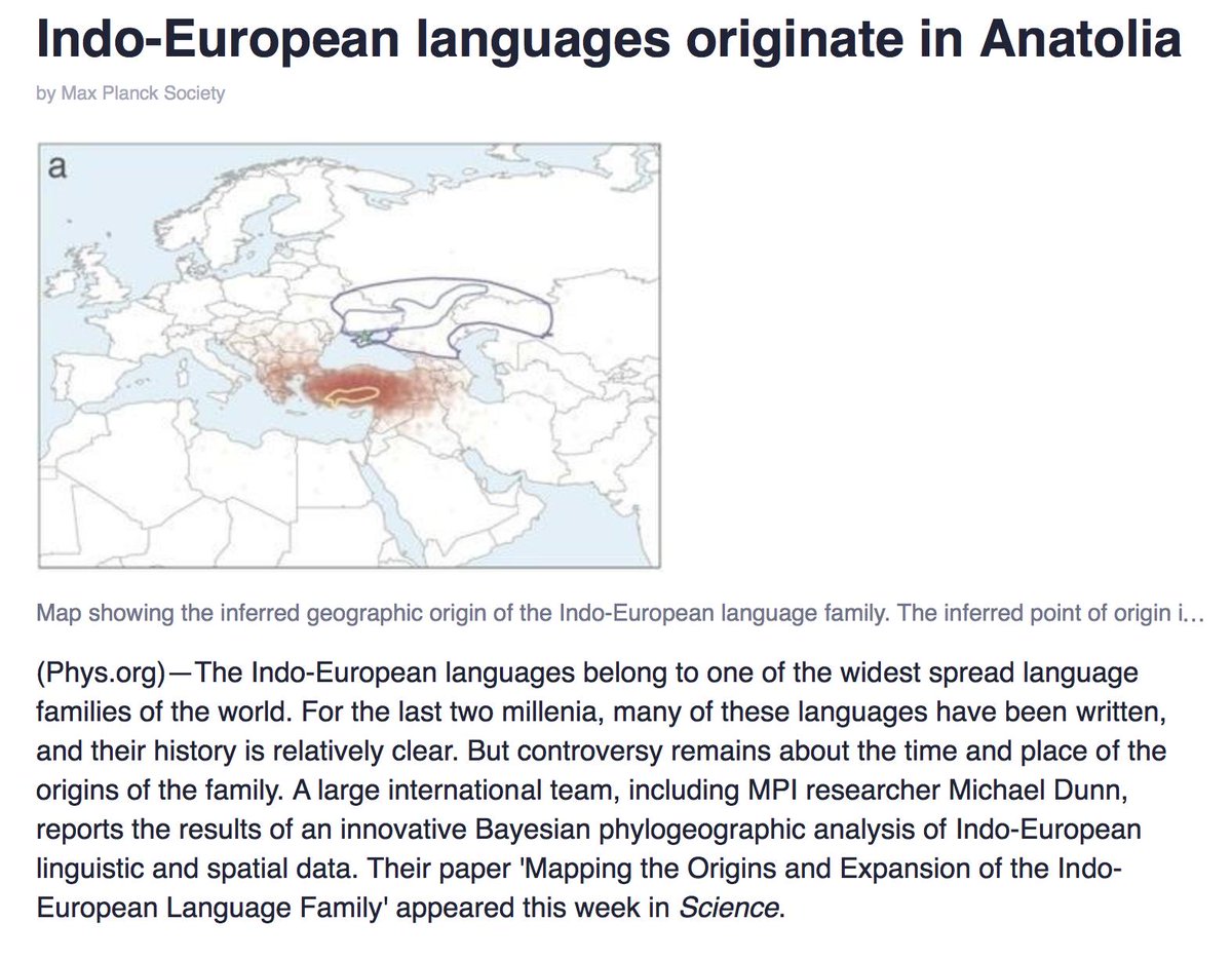 101 BS THINGS TAUGHT TO STUDENTS, 15That Indo European languages were born in the Eurasian Pontic-Caspian steppes/Northern Caucasus.Much higher possibility they were born in East-Med, Anatolia.