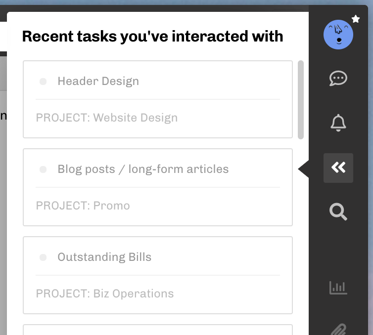claritask's tweet photo. 🤷♂️ Work is never as organized as we'd like it to be
#Claritask has you covered 👉 You'll always find that task you were working on OR that other one you need done ✅
💯 Designed around your messiness, without trying to change your ways 🥳
Like the "Recent Tasks..." feature 👇 https://t.co/hsx60sELv2