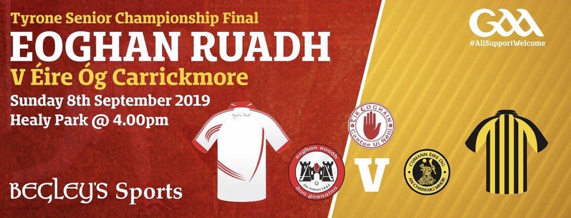 Senior County final week begins. All the best to the lads with their final preparations. Be there on Sunday and cheer them on