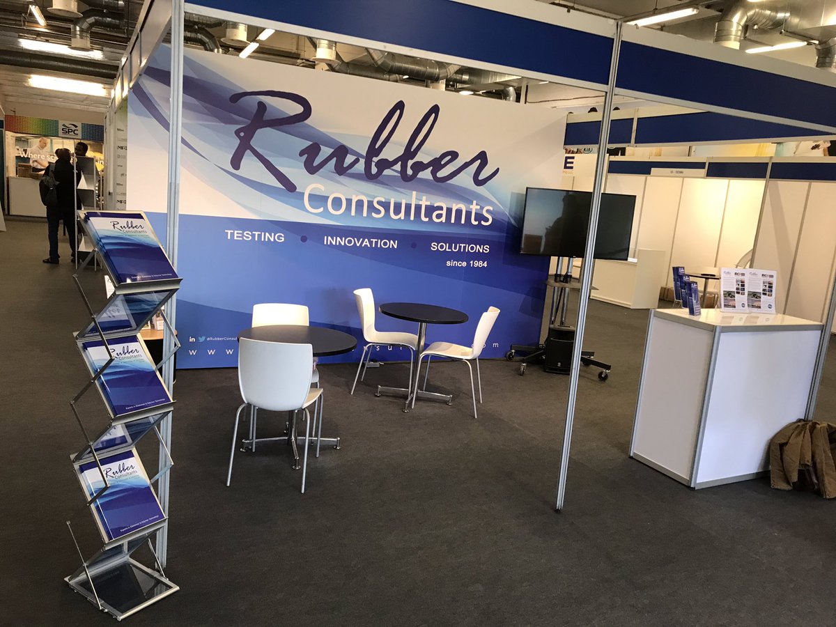 All set up here on Booth 1 ready for the #IRC2019 London 🇬🇧 Looking forward to seeing you all #RubberIndustry still time to register free for the exhibition at: irc2019.org