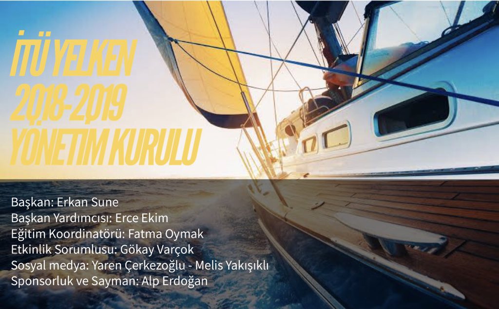 2019-20 İTÜ YELKEN başkanımız Erkan SUNE, ekibine ve ailemize katılacak tüm arkadaşlarımıza başarılar diliyoruz. 🏆🎖
Geçtiğimiz dönemki başkanlarımız Ömer Berk Kaya, Yıldız Mutlu ve ekibine özveri, emekleri ve başarıları için kutluyor ve teşekkür ediyoruz. 👏