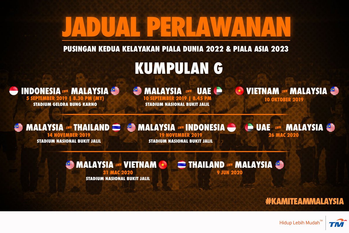 Jadual perlawanan kelayakan piala dunia 2022 malaysia