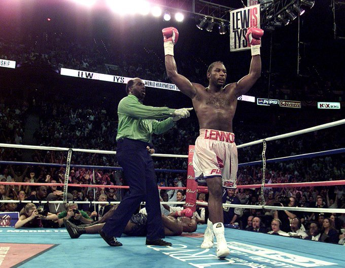  44 fights 41 wins 32 KO\s Three-time World Heavyweight Champion Happy birthday Lennox Lewis 