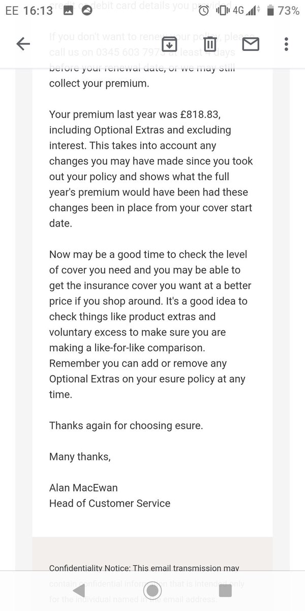 RenaudClaire's tweet image. So nice from @askesure to know that I'm getting ripped off by 30 more pounds this year? When most insurance can now cover me under 700 on better terms. Unfortunately I can't be bothered phoning again to haggle on this so this is goodbye for you. #loyaltydoesntpay #insuranceripoff