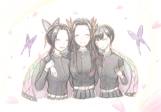 キリア@絵描き垢さんがTwitterに投稿した胡蝶しのぶ(鬼滅の刃)のイラスト。