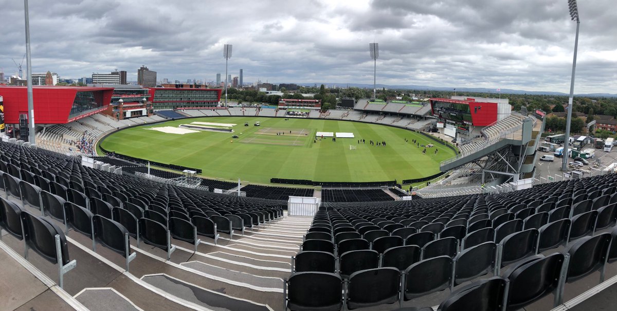 Harv366's tweet photo. Wonderful view of ⁦@lancscricket⁩ from the back of the biggest temporary stand in europe!!! #8500 #Ashes19 #manchester https://t.co/stSgwA3XiE