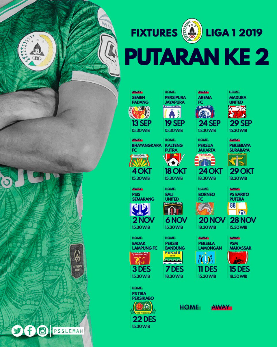 PSSleman's tweet photo. Jadwal pertandingan PSS di putaran ke-2 Shopee Liga 1 2019.
Here we go again 👊⚽️

#PSSleman #COSE #ShopeeLiga1 https://t.co/EvBd0ZLN4M