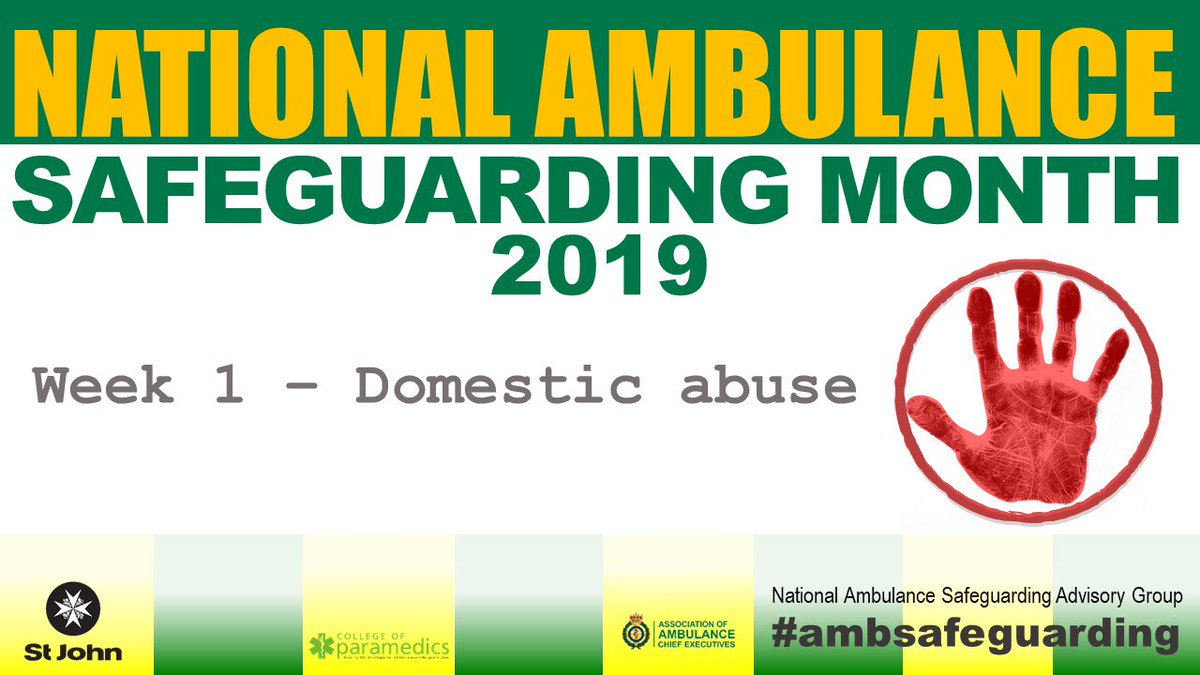 Today is the start of national ambulance safeguarding month.

We’ll be sharing useful information and raising awareness of safeguarding issues alongside our colleagues in other ambulance trusts. #ambsafeguarding