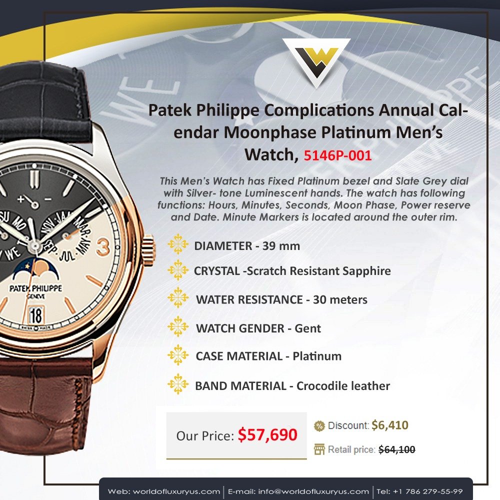 MichelleStark96's tweet photo. Get 10% Off Retail Price On This Highly Sought-after Piece!
Patek Philippe Complications Annual Calendar Moonphase Platinum Men’s Watch.
See more details at👉🏻https://t.co/HpnvkgEVB2 
#degrisogono #degrisogonojewelry #degrisogonowol #degrisogonorings #WhyDontWeTODAY #LaborDay https://t.co/DH01G5Mw2H