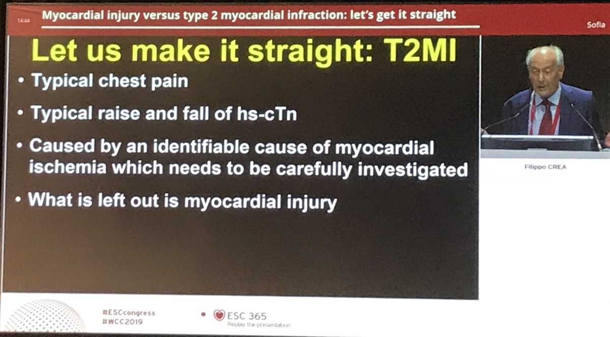 crisan_simina's tweet photo. MINOCA: making the difference between myocardial injury and type 2 myocardial infarction, a topic presented by Prof. Filippo Crea
#ESCCongress #ESCDigital https://t.co/hFtnJF1m8f