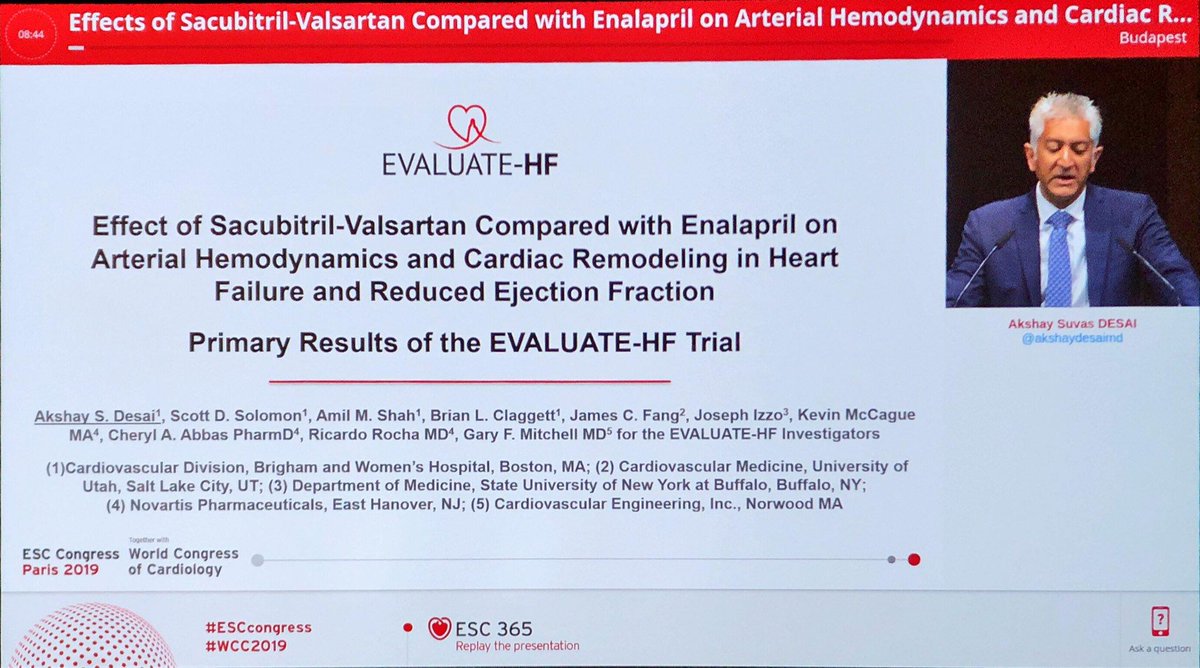 mvaduganathan's tweet photo. #EVALUATE by @akshaydesaimd (new to Twitter 🙌): n=464, double-blind RCT

Sac/val vs. ena no diff in aortic impedance by 12wk, but favorable impact on LV remodeling 
https://t.co/fJEpwmorgp

Take home: Key ARNI effects driven by reverse cardiac remodeling, editorial @MarkDrazner https://t.co/UYEcjmHdTF