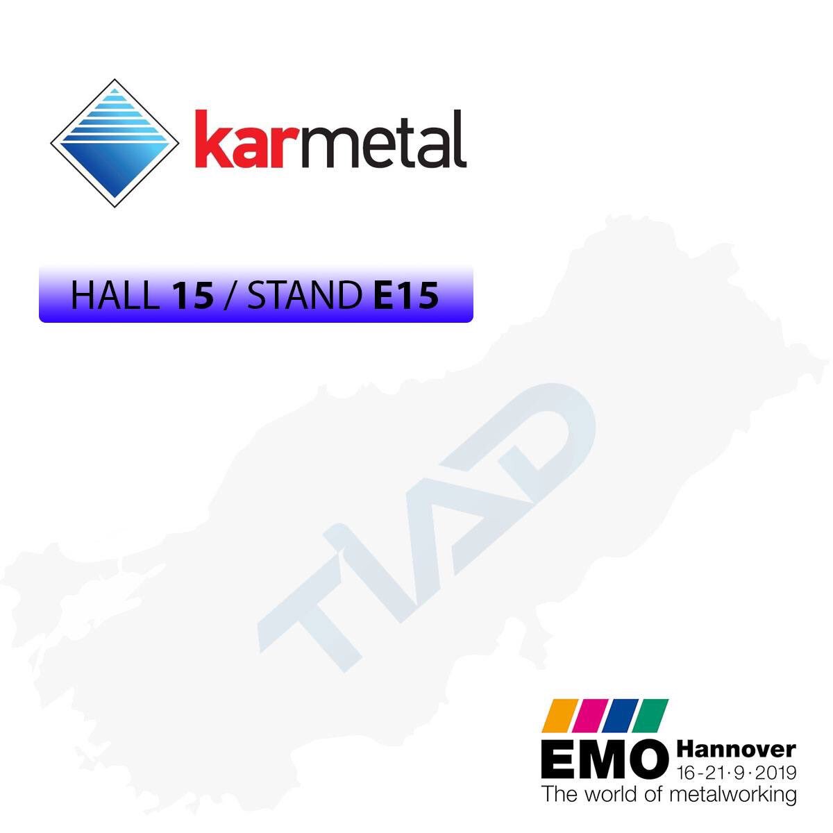 TIAD1992's tweet photo. Our member company Karmetal is at EMO Hannover. They will be waiting the visitors to their booth in Hall 15 E15.
#EMO2019 #sektörüngüçlübirlikteliği #takımtezgahları #fuar #strongunityofthesector #machinetools #exhibition #karmetal #sawsolutions @EMO_HANNOVER @karmetalsosyal https://t.co/Yv4XdJ1Rtw