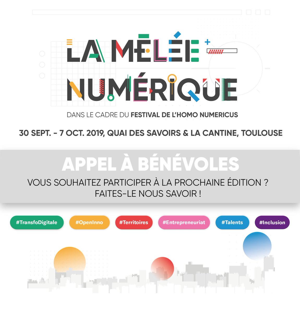 🚨 APPEL À BÉNÉVOLES

La Mêlée Numérique fera bientôt son grand retour, on recherche des personnes pour nous aider ! Ce sera l'occasion pour vous de vivre les coulisses d'un événement ! 

Logistique, photos, vidéos... On vous attend ! 💪

👉 Contactez Marion : m.cuq@lamelee.com
