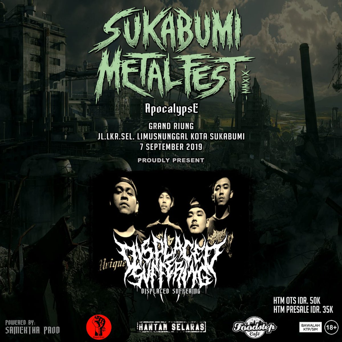 Band Brutal Deatmetal DISPLACED SUFFERING dari Bekasi ini keren banget...titik

Check it out Displaced Suffering - Bleeding of Gore
youtu.be/y_z8EPUi1Xo

#DISPLACEDSUFFERING #Bekasi #DeathMetal #SukabumiMetalFest #InfoEvent #Metalhead