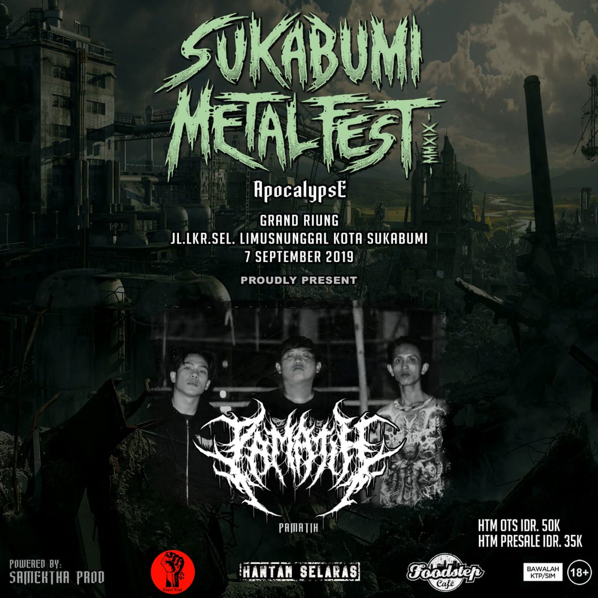 No Slam No Party!

Slamming Brutal Deathmetal Sukabumi, ternyata band ini pernah mengeluarkan promo CD yg berisikan lagu diantaranya Mati Membusuk &amp; Terbunuh Dendam di release oleh Blasted Production

Check disini:
youtu.be/h6OApGHacgo

#SukabumiMetalFest #BlastedProduction