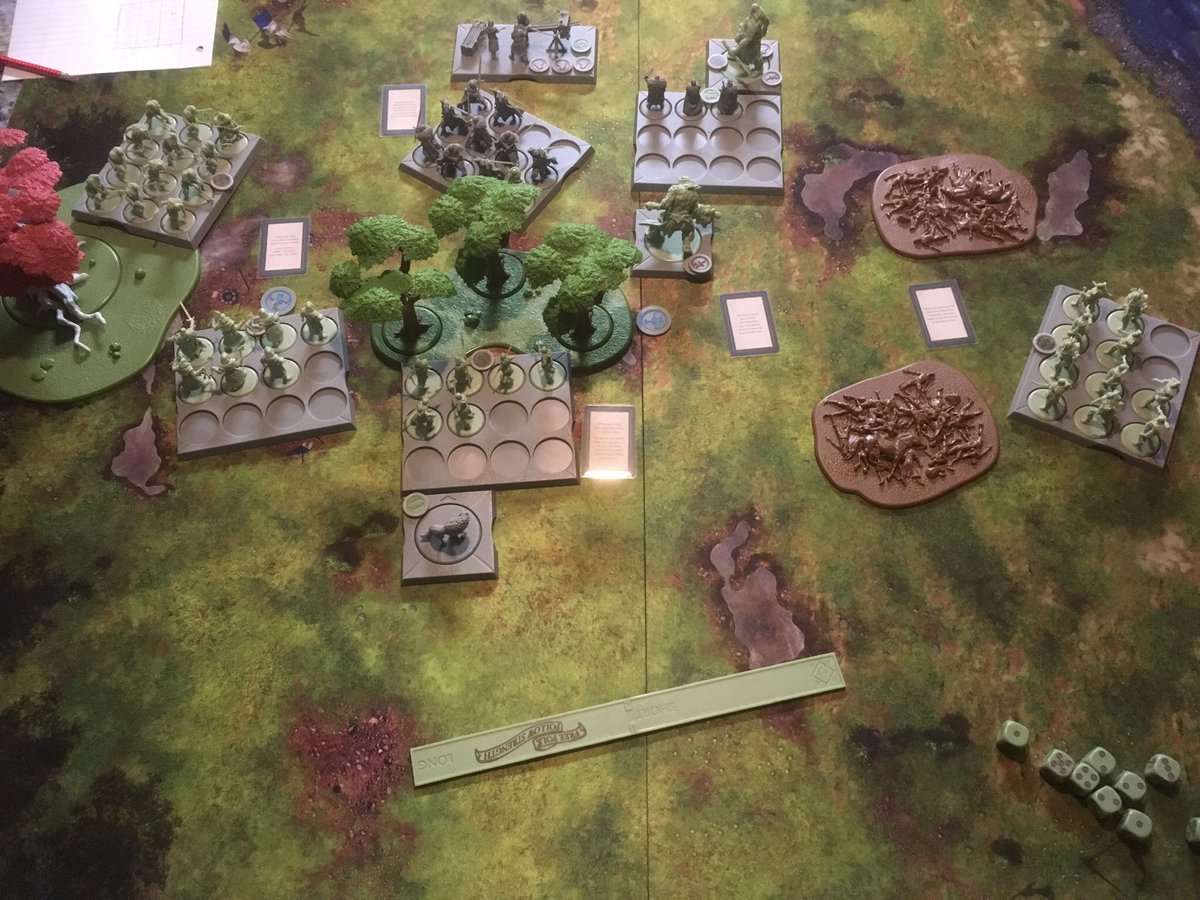 RemassogsRealm's tweet photo. #asongoficeandfire #tabletopminiaturegame @cmongames @darkswordminiatures . The #nightswatcharmy loses their #leftflank to the #freefolkarmy on the 5th turn. #mance survives for a 13 - 8 victory over #jeor & his #crowes . #freefolk vs. #nightswatch - #mancerayder vs. #jeormormont https://t.co/BY9bHFNm9d