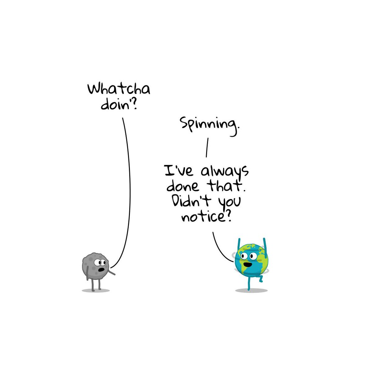 Pigtelligent's tweet photo. Just keep spinning Earthy 🤗🌍 #Earth #webcomic #webcomics https://t.co/Pq3mAZxJ7s