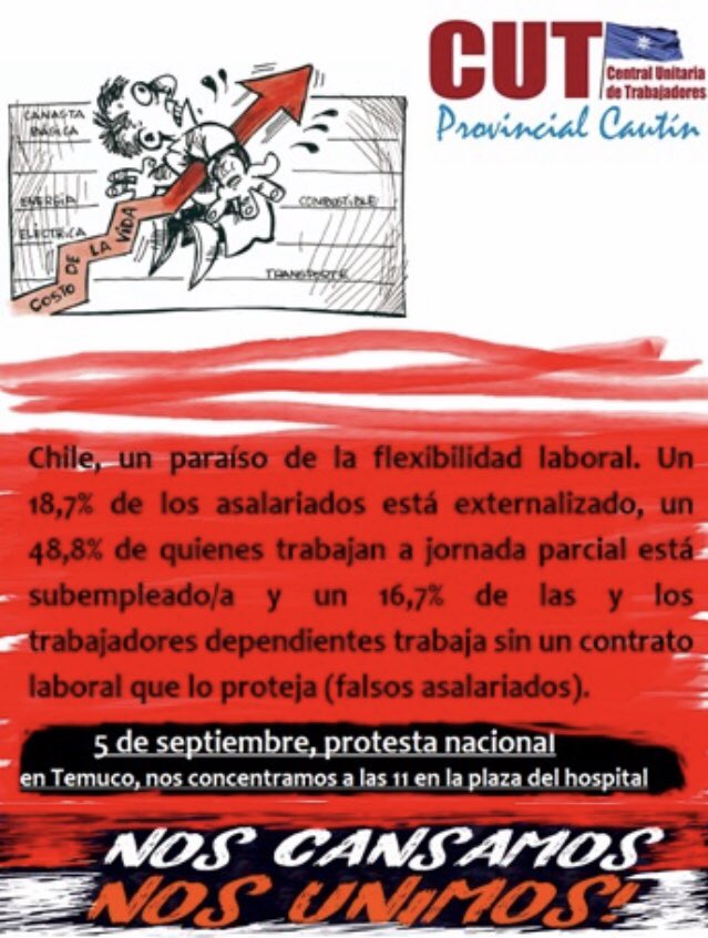 Cutcautin's tweet photo. En Temuco marcha 11 hrs desde Plaza del Hospital ,,Cacerolazo a las 19.00 hrs Montt con caupolican..#NosCansamosNosUnimos #Protestanacional #40horas #BastaDeAbusos #CrisisSaludMental https://t.co/9GYjgNrLQA