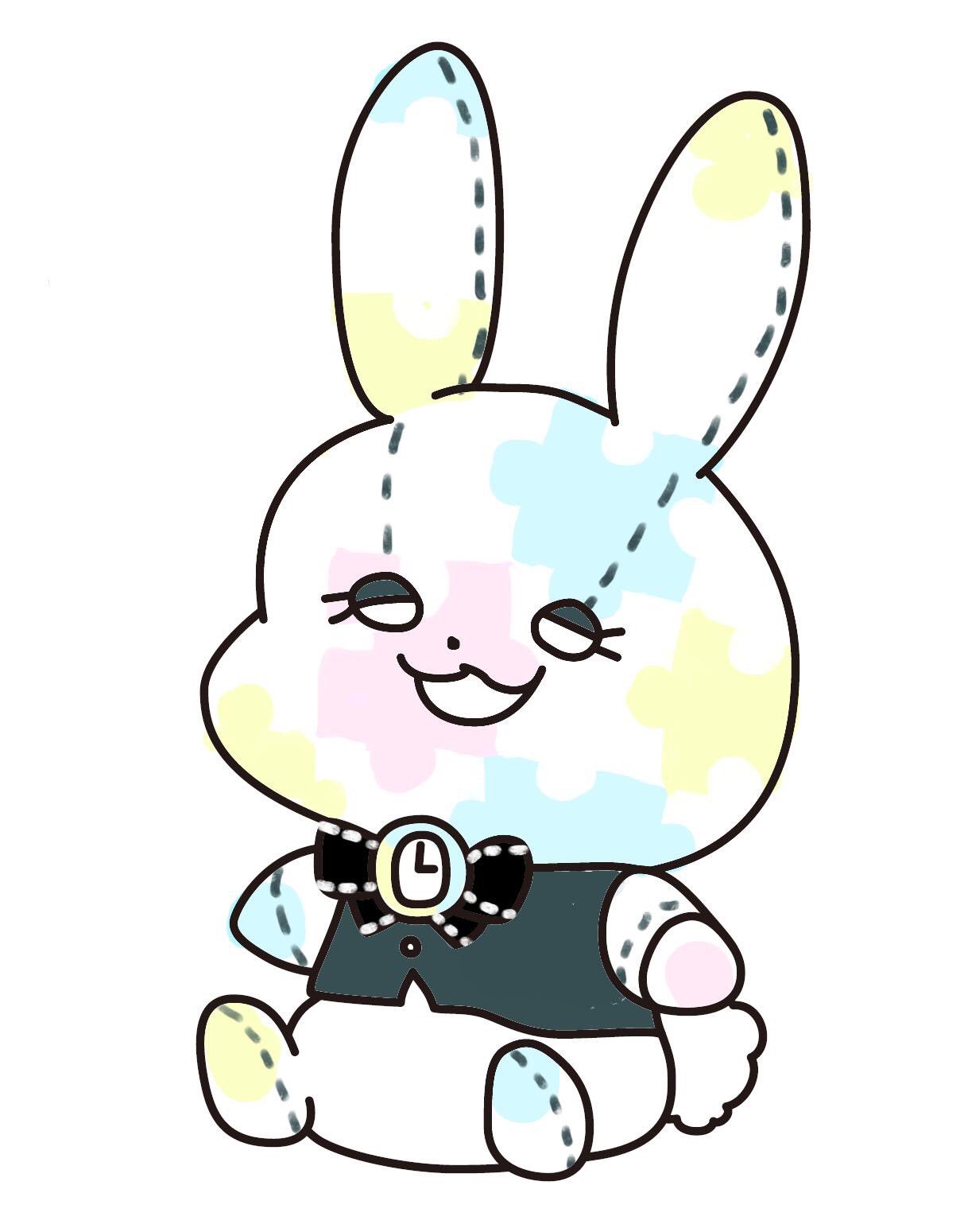 ট ইট র うさぎのウィーン もも 約束のネバーランド３周年おめでとうございます 謎が散りばめられているお話なので パズルのピースをモチーフにしたリトルバーニーです リトルバーニーgp 約束のネバーランド 約ネバ