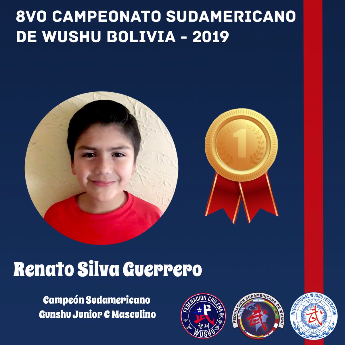 Renato Silva (10)
🏆 Campeón Sudamericano de Wushu!! #RT para que conozcan a este campeón!
<a href="/MuniPenaflor/">Muni Peñaflor</a> <a href="/INDChileOficial/">IND Chile 🇨🇱</a> <a href="/MindepChile/">Ministerio del Deporte</a> <a href="/clinicaMEDS/">Clínica MEDS</a> <a href="/kantor_pauline/">Pauline Kantor Pupkin</a> <a href="/DARChile_/">#DARChile</a> <a href="/erikaoliverad/">Erika Olivera Diputada, OLY</a> <a href="/IWUFOfficial/">IWUF Official</a> #Wushu #Wushuchile #WushualCOCH <a href="/DeWuchen/">WUCHEN Escuela De Wushu</a>