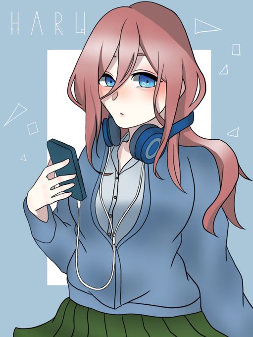 HaruさんがTwitterに投稿した中野三玖(五等分の花嫁)のイラスト。