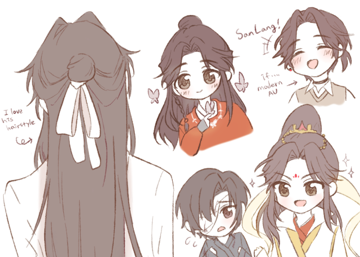 #天官赐福 #tgcf #xielian 
#HeavenOfficialsBlessing 
#천관사복 다양한 덴샤가 보고십다..😭
요즘 사련 뒷머리 하얀리본에 꽂혀있어요
다들 사련그리면 저 태그해주셔야 한다 진ㅉ ㅏ