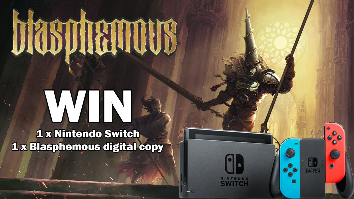 BlasphemousGame's tweet image. Rejoice! 

To celebrate the launch of #Blasphemous on September 10th, we're giving you the chance to win a Nintendo Switch and digital copy of Blasphemous!

Competition closes September 9th at 6PM BST.

Test your faith: bit.ly/BlasphemousSwi…