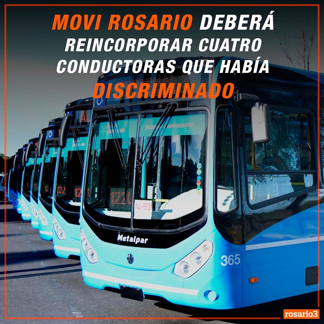 Rosariotres's tweet photo. ⚠️🚌👩 #MoviRosario deberá reincorporar a cuatro conductoras de colectivos que habían presentado un amparo ante la Justicia por discriminación de género. 💰 También, se dispuso una compensación dineraria.
📝 Detalles: https://t.co/vaVzAC87ux https://t.co/ZhRUKow89L