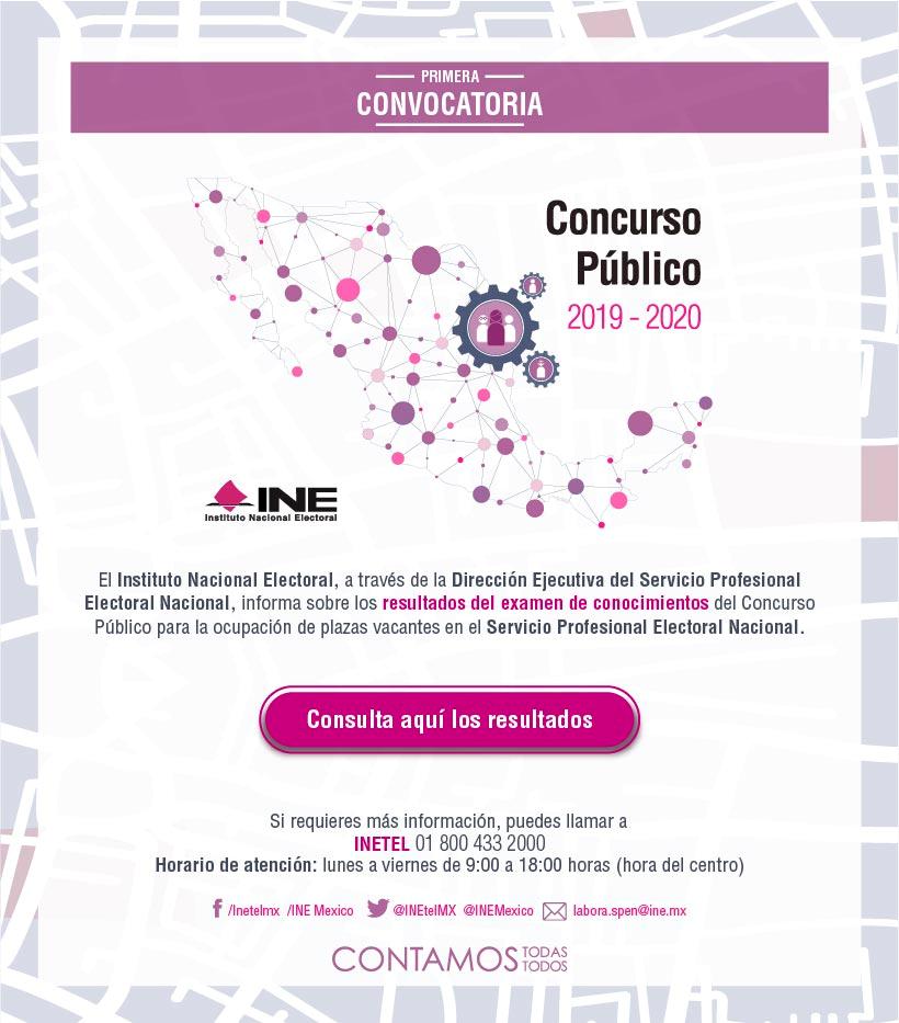 Ine Bc A Twitter Consulta Los Resultados Del Examen De Conocimientos Al Concurso Publico 2019 2020 Para La Ocupacion De Plazas Vacantes En El Servicio Profesional Electoral Nacional Https T Co 3bwzzukhww Https T Co Yvvuhavjf6