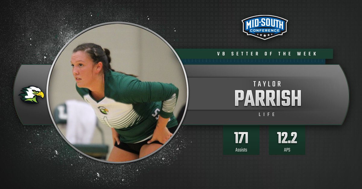 MidSouthSports's tweet photo. Congrats to @LifeUAthletics Taylor Parrish for earning the MSC Volleyball Setter of the Week.

Link: https://t.co/OkIPKbFFjL https://t.co/UwjMkI5brR