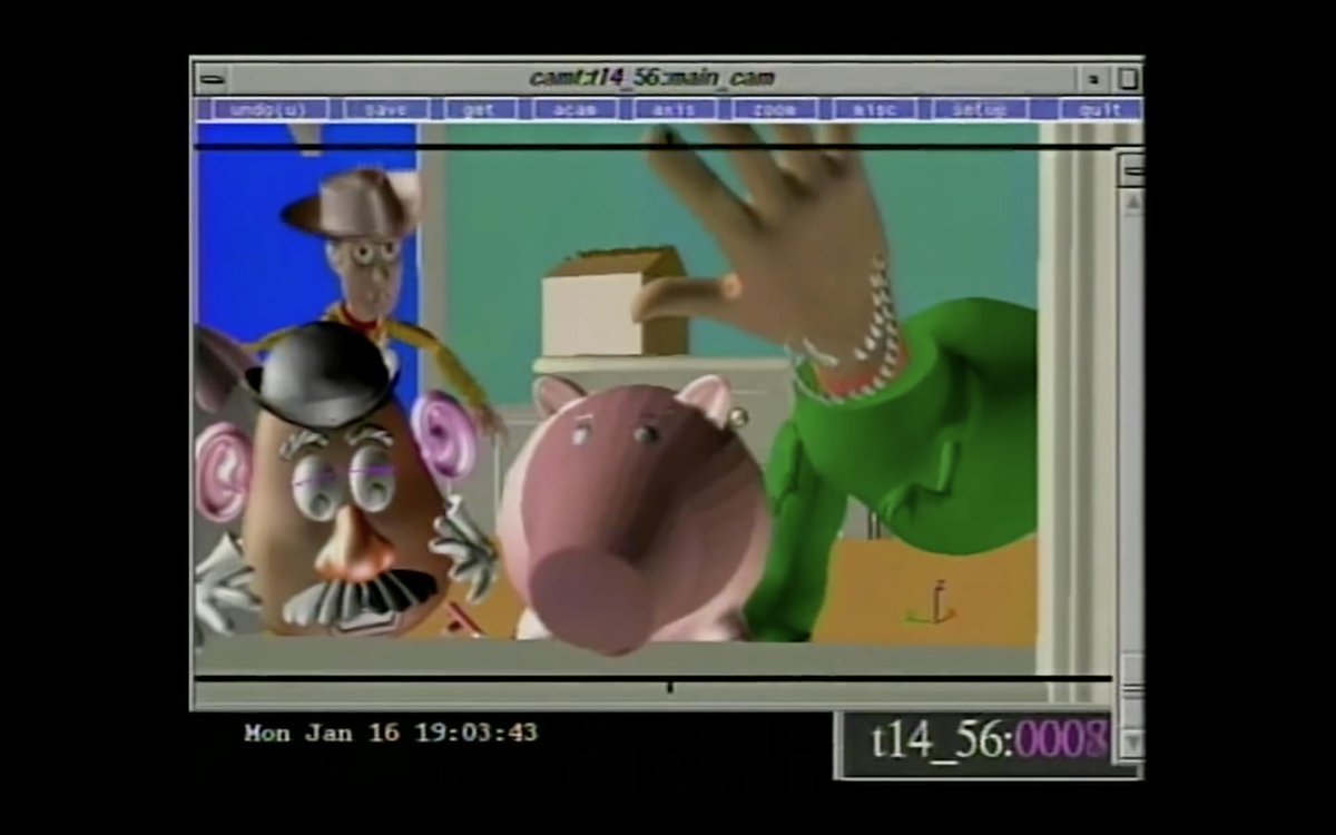 Animated Antic On Twitter I Think I Just Found One Of The Funniest Cgi Glitches Ever In The Original Toy Story A Glitch Cause Andy S Hand To Substitute For Rex S Head Although