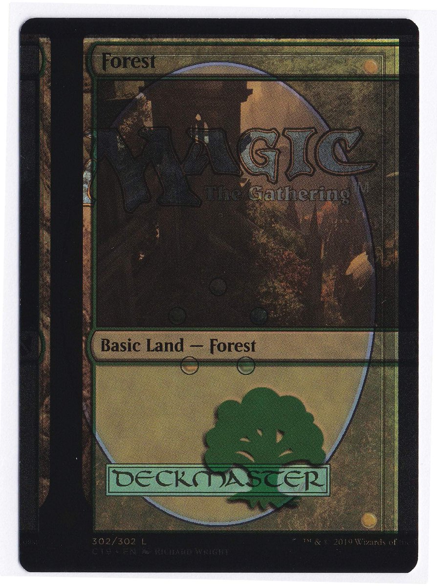RyeABC's tweet photo. The auction for these exceptional misprints has started! I'm not in the market for stuff like this but I find it fascinating. That command tower/forest is at $600! #mtgfinance #mtgmisprints #mtgc19 https://t.co/L6YojlxFCj https://t.co/gRj1ZAZyyb