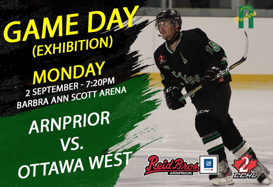 PackersHockey's tweet photo. 🔰GAME DAY! • the Packers head to Ottawa West to take on the Golden Knights. Come out and support the prospective Packers as they show what they’ve got for the second last time before the season starts.
#packerpride #esp #arnprior #cchl2 #hockey #juniorhockey https://t.co/G5u05GhS31