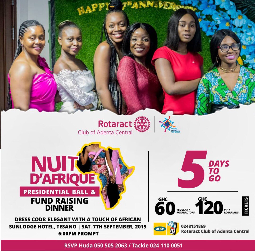 RCAdentaCentral's tweet photo. Our beautiful and elegant President and her entourage can’t wait to welcome everyone this Saturday. Come along with a guest. It’s gonna a great and splendid night. 
Let’s connect to Inspire!!! https://t.co/Ativp9QFSk