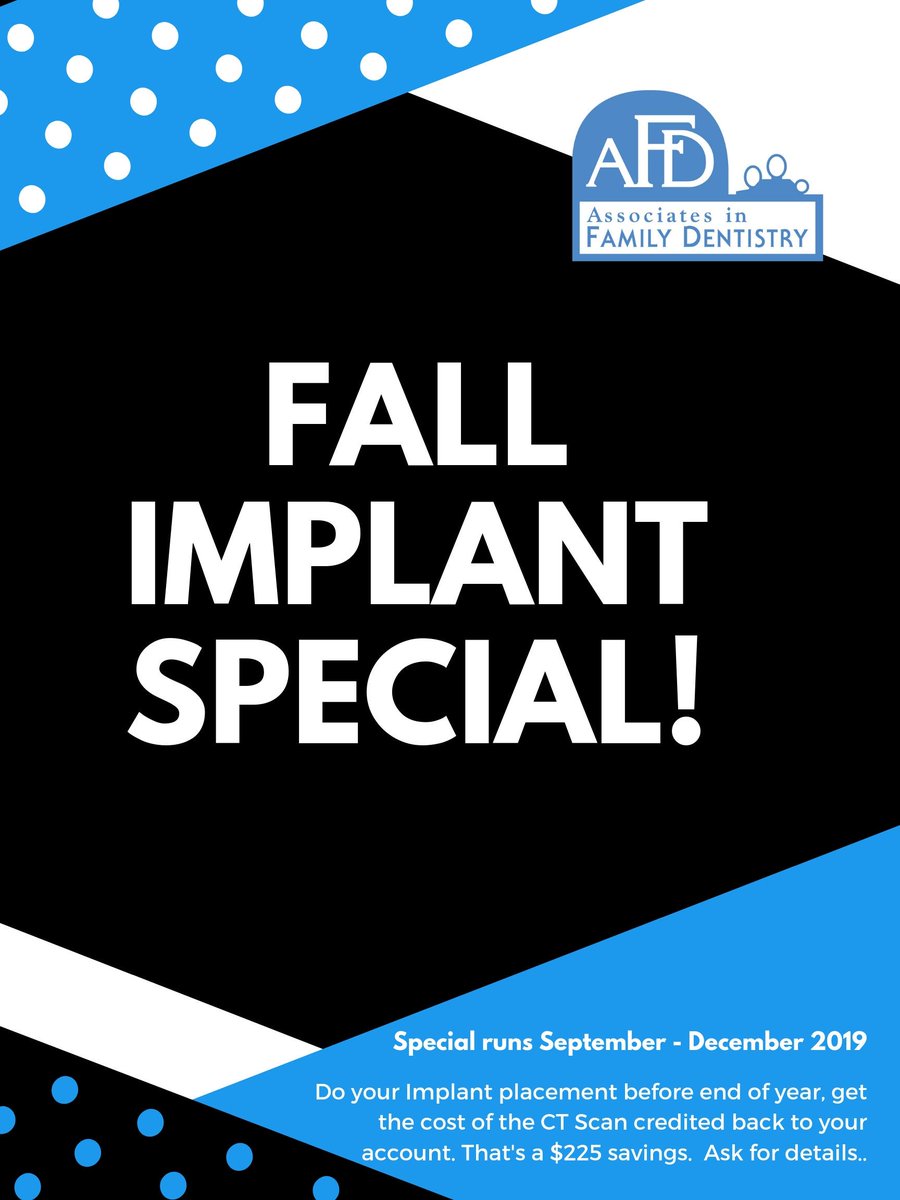 AIFDentistry's tweet photo. Implant Special at AFD!! Call to schedule your treatment before the end of the year. 303.755.5768 https://t.co/E9RAoeKT4f
