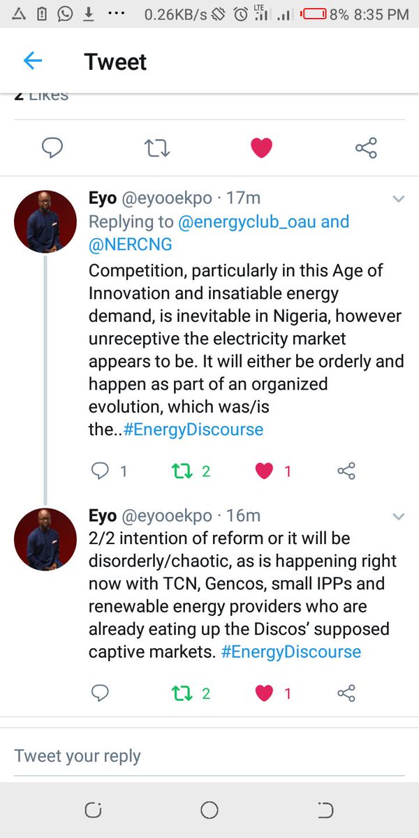 izrhel's tweet photo. Lovely discussion ongoing between @eyooekpo of @NERCNG and @energyclub_oau
Tune in!
#EnergyDiscourse https://t.co/FUYy0K9Kmp