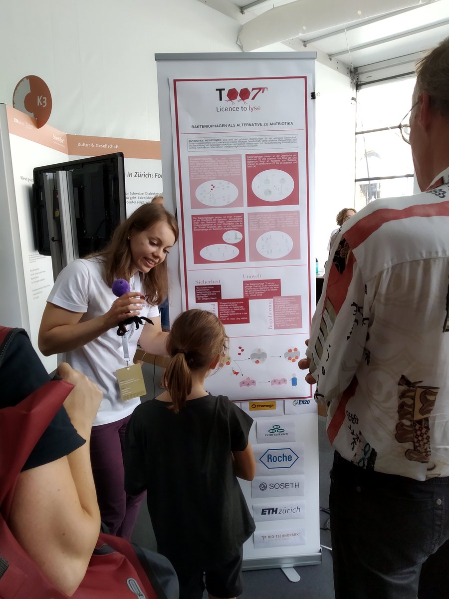 ETH_iGEM's tweet photo. Last weekend, we participate in #Scientifica19, a fair organized by @ETH and @UZH_en to promote science to the broad public. To make our project understandable to our younger audience, we dedicated the lower part of our poster to them. They seemed to really like our phages! https://t.co/58ZUrdKlIf