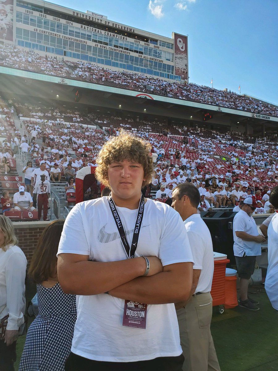 CordKringlen's tweet photo. Had a great time at Oklahoma. Thank  you @OU_CoachB for the opportunity. @LincolnRiley @SixZeroAcademy @HFHS_football #BoomerSooner #dungeonfamily https://t.co/y55sl5xIbX