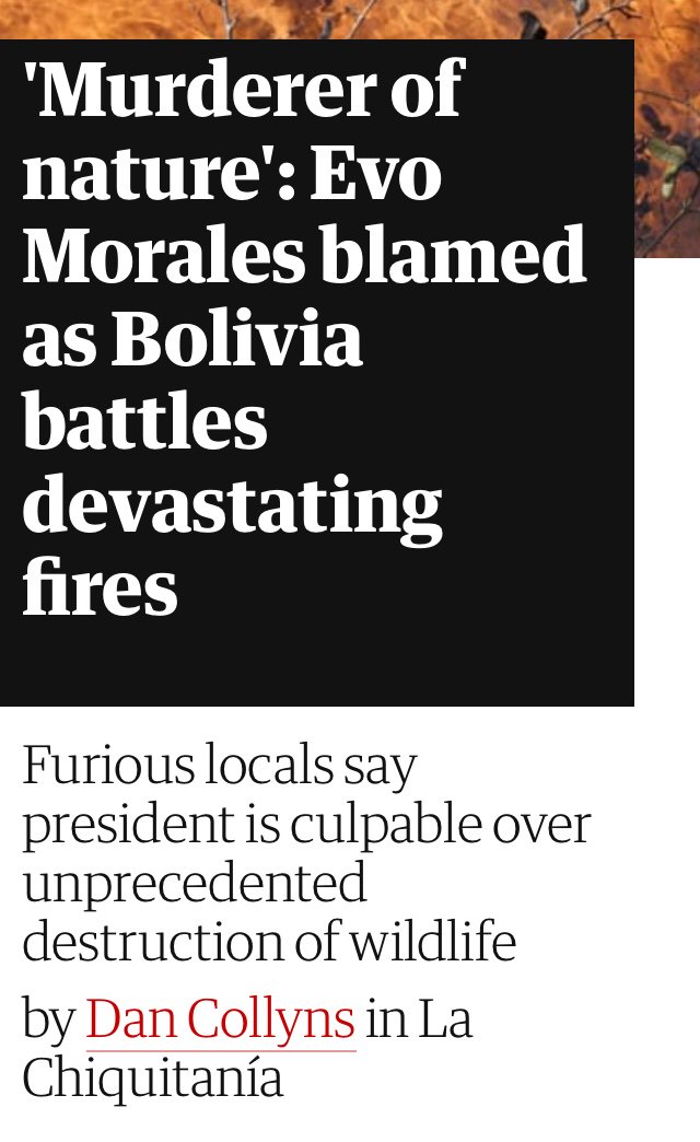 Like clockwork  @guardian joins the propaganda campaign to blame not self defined “Chainsaw President”Bolsonaro, but Bolivia’s Leftist indigenous President Evo Morales for Amazon fires and deforestation. Bolivia’s elections are imminent...  http://brasilwire.com/the-strange-case-of-the-guardian