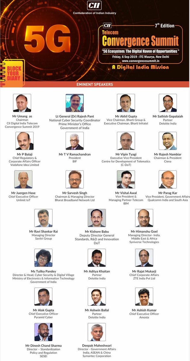eustanventures's tweet photo. Meet #Ashish #Kumar CEO #amosta & MD #eustan on 6th Sep, in CII Summit.
“Navigating Cyber Risks in 5G Network Journey”.
India’s 5G Story to deal Cyber Security Threats #IOT #SmartCities. @vccircle @privateequityvc @Inc42 @FollowCII @sgfintechfest @DoT_India @PMOIndia @FT https://t.co/q7opWx3O6s