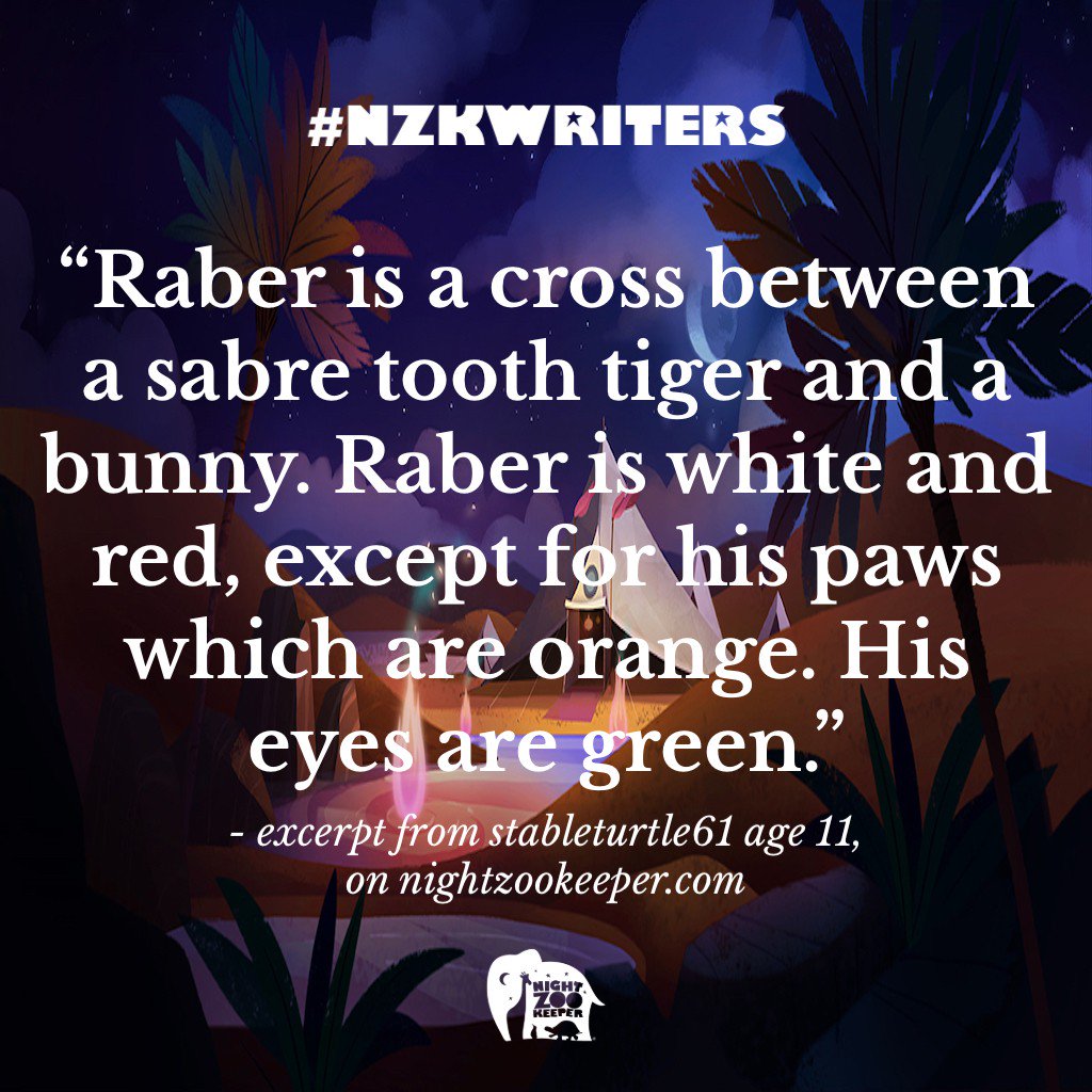 We love the work our #NZKWriters produce! 🎉Check out this wonderful description of Raber from 11 year old stableturtle61! 🐯🐰#creativityrocks #creativewriting #imagination #description